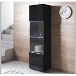 Vitrine armoire led - luke - v6 - noir finition brillante - 1 porte - 4 compartiments Vitrine armoire led - luke - v6 - noir finition brillante - 1 porte - 4 compartiments