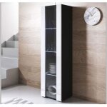Vitrine armoire led 40 x 167 x 29cm noir et blanc finition brillante rangement 1 porte 4 compartiments ... Vitrine armoire led 40 x 167 x 29cm noir et blanc finition brillante rangement 1 porte 4 compartiments ...