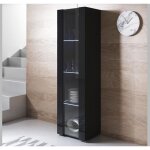 Vitrine armoire led 40 x 167 x 29cm noir finition brillante rangement 1 porte 4 compartiments luke v5 ... Vitrine armoire led 40 x 167 x 29cm noir finition brillante rangement 1 porte 4 compartiments luke v5 ...