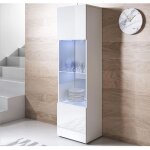 Vitrine armoire led 40 x 167 x 29cm blanc finition brillante rangement 1 porte 4 compartiments luke v6 ... Vitrine armoire led 40 x 167 x 29cm blanc finition brillante rangement 1 porte 4 compartiments luke v6 ...