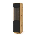 Vitrine aura 1ds armoire universel: debout ou suspendu chne artisan / noir mat