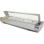 Vitrine bain marie electrique professionnel kukoo à 4 bacs gn 1 / 2 en acier inoxydable Vitrine bain marie electrique professionnel kukoo à 4 bacs gn 1 / 2 en acier inoxydable