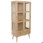 Vitrine en bois et grille marron 72x40. 5x158. 5hmarron