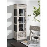 Vitrine - bois massif de manguier cir� (blanc antique) - style campagne chic - castle antik #207