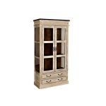 Vitrine - bois massif de manguier cir (blanc antique) - style campagne chic - castle antik #71