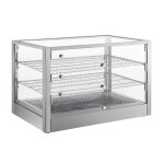 Vitrine chauffante 115l - temp�rature 30 - 90�c - acier inox - 6 portes � charni�res avant et arri�re ...