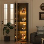 Vitrine cloison en verre avec �clairage led vitrine autoportante avec application panneau acrylique noir ...
