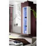 Vitrine colonne - fly 41 - led - l 40 cm x p 29 cm x h 170 cm - blanc