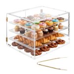 Vitrine comptoir de boulangerie 57x455x405 cm - vevor - � 4 niveaux pour pr�sentation biscuits desserts ...