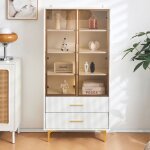 Vitrine design moderne 2 portes verre 150x70x35 cm pour salon collection �l�gante