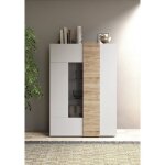 Vitrine gorizia dmora en bois m�lamin� blanc brillant 121x44x169h cm