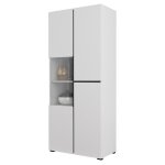 Vitrine haute 2 portes collection havana. coloris blanc et noir.