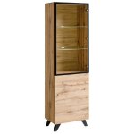 Vitrine haute � poser - thin - l 60 cm x p 40 cm x h 197 cm - bois