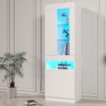 Vitrine led 16 couleurs �clairage meuble salon armoire buffet cabinet rangement mur blanc stand d�co ...