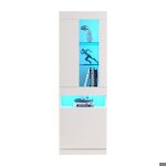 Vitrine led 16 couleurs meuble de rangement avec �clairage armoire � �tag�res pour salon blanc