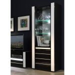 Vitrine petit modle lina noire et blanche avec led