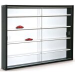 Vitrine pour miniature - blanc et noir - dim : 95 x 80 x 60 cm - bois - panneaux de particules Vitrine pour miniature - blanc et noir - dim : 95 x 80 x 60 cm - bois - panneaux de particules