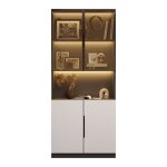 Vitrine minimaliste moderne avec portes en verre vitrine avec lumi�res led biblioth�que � collectionnerblanc80 ...