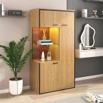 Vitrine moderne �clairage ledavec porte en verre et �tag�res�tag�re en verrevitrinemeuble de pr�sentationarmoi ...