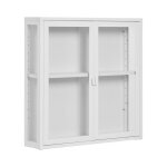 Vitrine murale - ebuy24 - kubix - 80x18x80 cm - verre et m�tal blanc - 2 portes