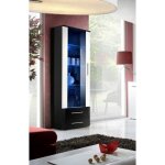 Vitrine murale à poser led - neo vi - 60 cm x 190 cm x 40 cm - noir et blanc Vitrine murale à poser led - neo vi - 60 cm x 190 cm x 40 cm - noir et blanc