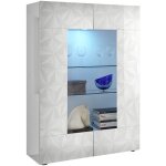 Vitrine - parigi - blanc laqu� brillant / relief s�rigraphie - 2 portes - fabrication italienne - 121 ...