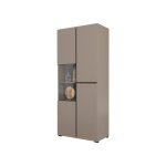Vitrine haute 2 portes collection havana. coloris beige et noir.