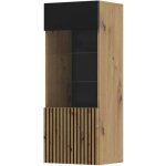 Vitrine suspendue auris 1d chne artisan / noir mat - auris - vitrine suspendue - chne artisan - noir ...