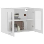 Vitrine suspendue en bois ding�nierie - wiens - blanc - 80x31x60 cm - bois d?ing�nierie et verre