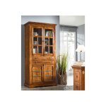 Vitrine / vaisselier - bois massif dacacia laqu� (miel) - style colonial - oxford #0452