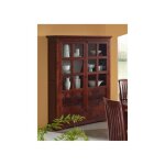 Vitrine / vaisselier - bois massif dacacia laqu� (nougat) - style colonial - oxford #456