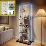 Vitrine en verre avec 2 porte 5 etagere meuble vitrine en verre avec serrure vitrines pour collection ...