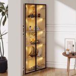 Vitrine en verre 62x35x160cm avec led vitrine dangle avec porte vitrine de collection pour collection ...