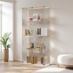 Vitrine en verre avec bandes led vitrine armoire avec 4 couches avec 2 porte vitrines de collection blanc(785x ...
