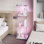 Vitrine en verre avec led - 39. 8x35x123. 3cm - vitrine pour collection - avec 1 portes et 3 �tag�res ...