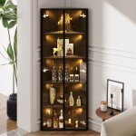 Vitrine en verre led 62x35x160cm - noiravec bandes lumineuses int�gr�esvitrine en verre tremp� - armoire ...