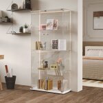 Vitrine en verre avec led 785�35�163 cm vitrine de collection avec serrure 2 portes et 4 compartiments ...