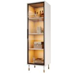 Vitrine en verre � led hauteur 170 cm vitrine ind�pendante avec socle verre teint� et �clairage � couleurs ...