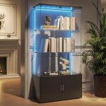 Vitrine en verre avec ledvitrine collection avec 4 porte 3 �tag�res avec armoire meuble vitrine led