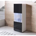 Vitrine verticale - luke - v3 - 1 porte - 3 compartiments - finition brillante