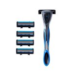Rasoir 5 lames de pr�cision - vitry - men care pr�cision - t�te pivotante - bande aloe vera - 4 recharges ...