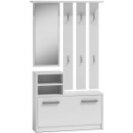 Vittoria - meuble dentre contemporain 6 crochets / miroir / 2 niches / rangement chaussures 180x85x24 ...