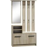 Vittoria - meuble dentre contemporain 6 crochets / miroir / 2 niches / rangement chaussures 180x85x24 ...