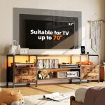Vivolilv meuble tv avec led jusqu� 75 poucesavec prise et usb4 tiroirs et 4 �tag�res ouvertesdesign industriel ...