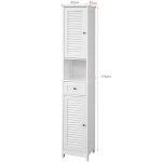 Viyiduo® meuble colonne de salle de bain avec 6 niveaux(2 portes à persienne) blanc - h170cm - armoire ... Viyiduo® meuble colonne de salle de bain avec 6 niveaux(2 portes à persienne) blanc - h170cm - armoire ...