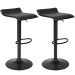 Viyiduo tabouret de bar 2 tabourets de bar - chaise wave en cuir dur � plateau carr� - noir - repose ...