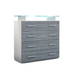 Vladon commode buffet pavos v2 en blanc mat - avola - anthracite