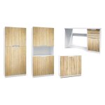 Vladon ensemble de meubles de bureau armoire commode rangement logan - corps en blanc mat - fa�ades en ...