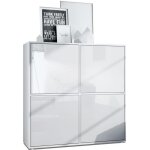 Vladon highboard cuba v2 104 x 1055 x 355 cm buffet haut  8 compartiments en blanc mat et blanc laqu ...
