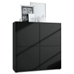 Vladon highboard cuba v2 104 x 1055 x 355 cm buffet haut � 8 compartiments caisson en noir mat - fa�ades ...